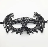Nessiworld Black Color Lace Cut Lace Embroidered Prom Party Mask No. 4